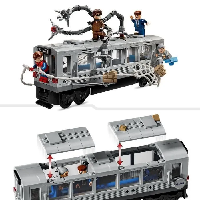 Lego Marvel 76321 Escena de tren de Spider-Man y Doctor Octopus Juguete para niños de 9 años 2