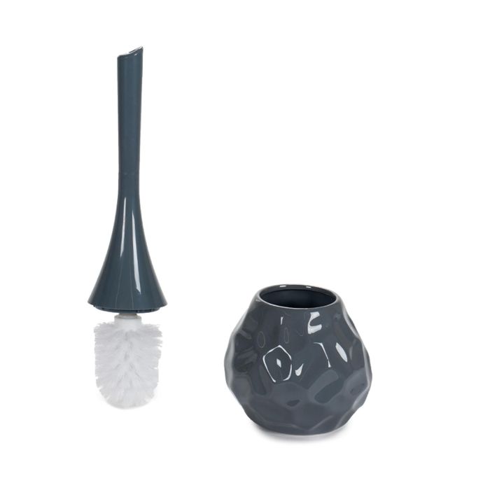 Berilo Escobillero Baño Cerámica Gris Moderno 14x38.5x14 cm (Set de 6) 2