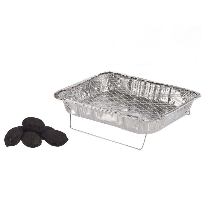Barbacoa desechable La Dehesa 31 cm - Acero inoxidable, aluminio, carbón (12 Unidades) 1 Barbacoa desechable La Dehesa 31 cm - Acero inoxidable, aluminio, carbón (12 Unidades) 1