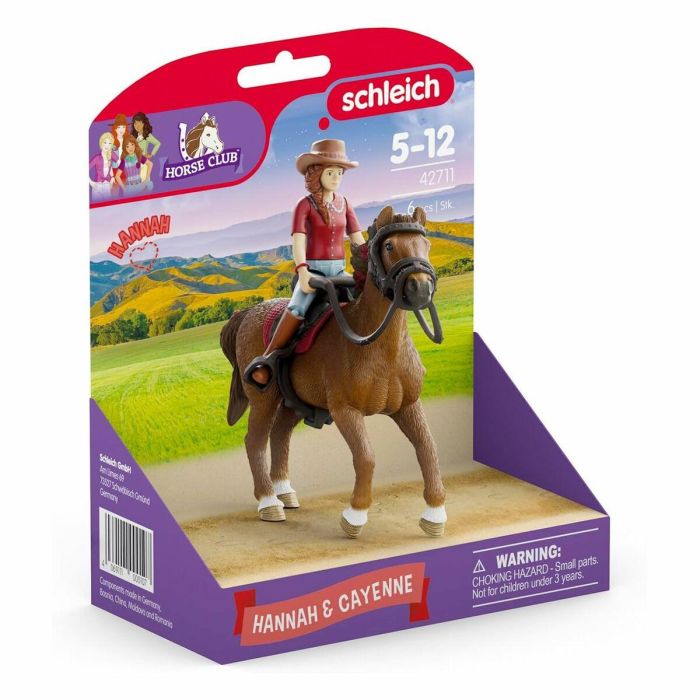 Schleich 42711 Figuras de Hannah y Cayenne Horse Club para niños y niñas a partir de 4 años 2