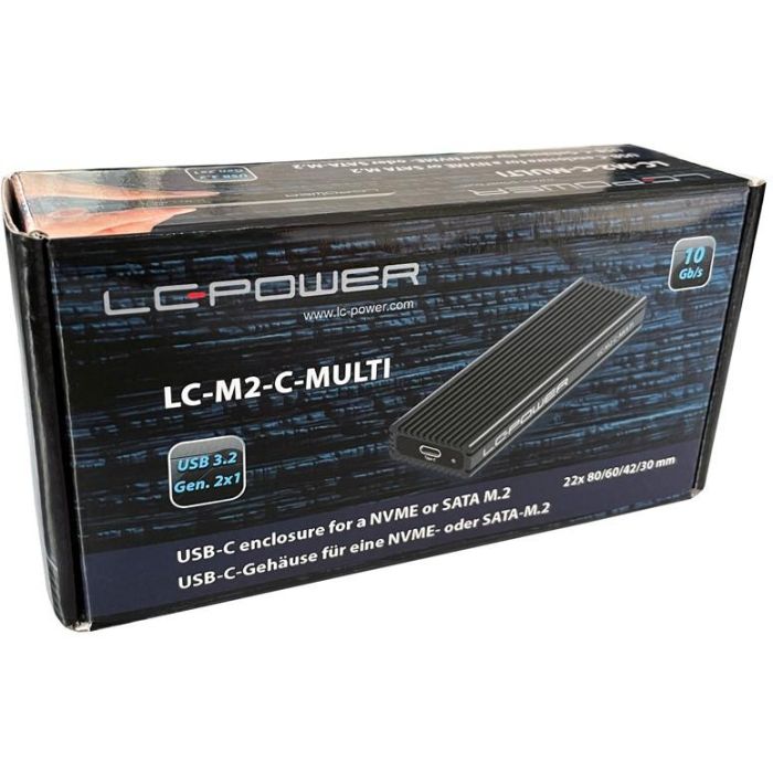 LC-Power LC-M2-C-MULTI Caja Externa M.2 NVMe/SATA SSD USB 3.2 Gen2 (10 Gbit/s) Aluminio Negro 7 LC-Power LC-M2-C-MULTI Caja Externa M.2 NVMe/SATA SSD USB 3.2 Gen2 (10 Gbit/s) Aluminio Negro 7