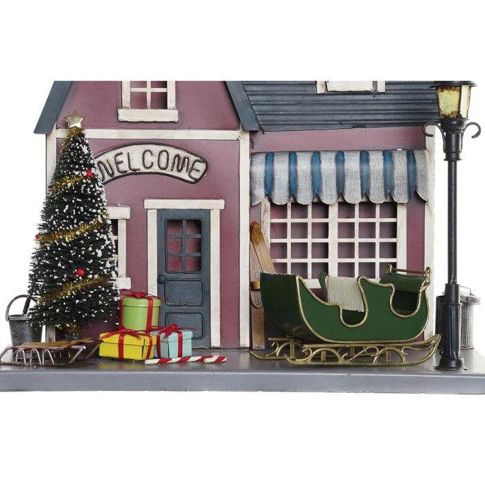 Casa Navidad Tradicional DKD Home Decor Azul Rojo 12.5 x 40 x 30 cm (2 Unidades) 2 Casa Navidad Tradicional DKD Home Decor Azul Rojo 12.5 x 40 x 30 cm (2 Unidades) 2