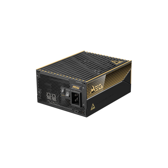 MSI MEG Ai1600T PCIE5 Fuente de Alimentación PSU para PC 1600W ATX Totalmente Modular 80 Plus Titanium Negro