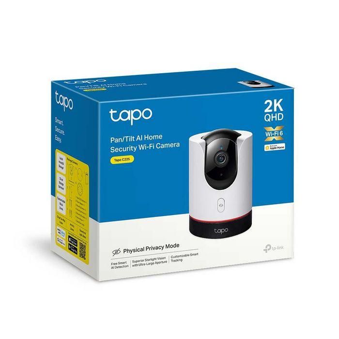 TP-Link Tapo C225 Cámara de Seguridad Wi-Fi Interior Panorámica con Visión Nocturna, Detección IA de Personas y Mascotas, Audio Bidireccional, Visión 2K QHD 8