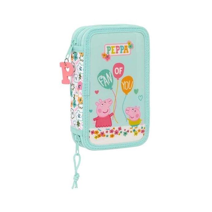 Plumier Doble Peppa Pig Cosy corner Azul (28 piezas) 11