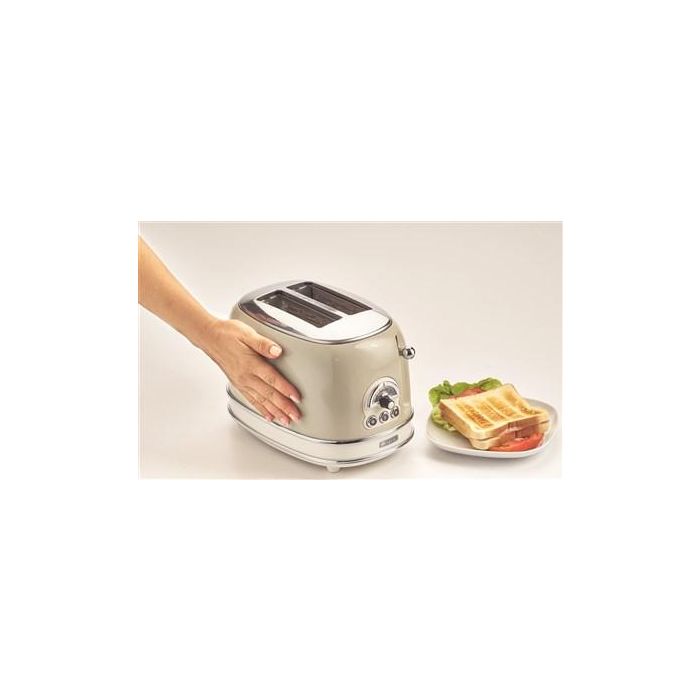 Ariete 155/13 Tostador Vintage de 2 Ranuras Color Beige con Selector de Tueste y Bandeja Recogemigas 2