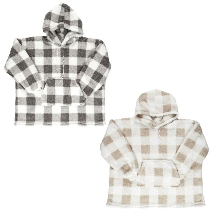 Home Deco Factory Sudadera Con Capucha Cuadros Poliéster 2 Home Deco Factory Sudadera Con Capucha Cuadros Poliéster 2