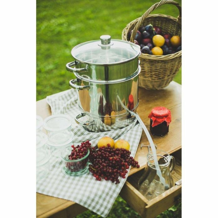 Baumalu Extractor de Jugo de Vapor Acero Inoxidable 28 cm, Triple Fondo Difusor, Compatible con Todas las Fuentes de Calor, Inducción, Tapa de Vidrio 2 Baumalu Extractor de Jugo de Vapor Acero Inoxidable 28 cm, Triple Fondo Difusor, Compatible con Todas las Fuentes de Calor, Inducción, Tapa de Vidrio 2