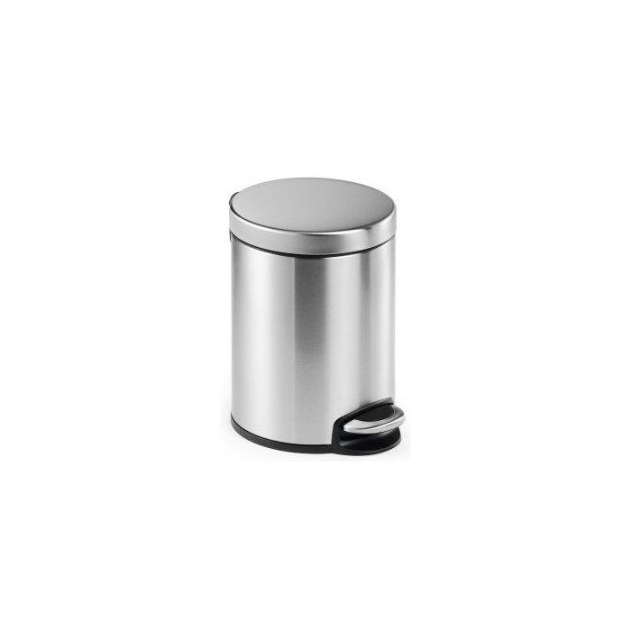 Papelera Metalica Durable Redonda 5 Litros Con Pedal Inoxidable