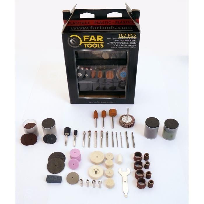 FARTOOLS Set 167 accesorios para mini amoladora de plástico 1 FARTOOLS Set 167 accesorios para mini amoladora de plástico 1