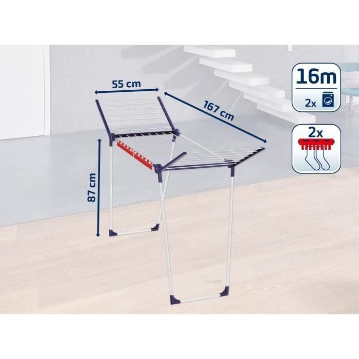 FLEIFHEIT Secadora independiente PEGASUS 160 Solid Slim - Longitud del tendedero 16 m 4 FLEIFHEIT Secadora independiente PEGASUS 160 Solid Slim - Longitud del tendedero 16 m 4