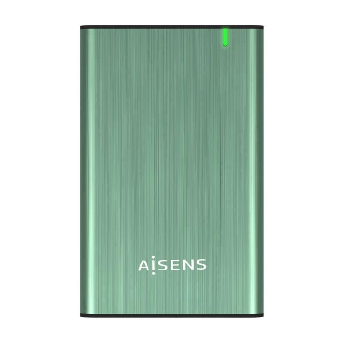 AISENS ASE-2525SGN Caja Externa Disco Duro 2.5" SATA (hasta 9.5mm) USB 3.0 (5Gbps) Aluminio Verde Plug & Play sin Herramientas