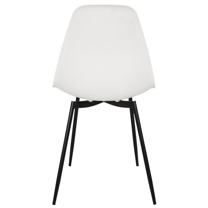 Home Deco Factory Silla Gustav Blanca Estilo Escandinavo Asiento Polipropileno Patas Hierro Negro 5