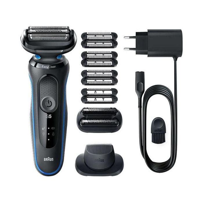 Braun Series 5 51-B1820s - Máquina de afeitar de láminas recargable, 3 cabezas, uso en seco y mojado, negro y azul 5 Braun Series 5 51-B1820s - Máquina de afeitar de láminas recargable, 3 cabezas, uso en seco y mojado, negro y azul 5