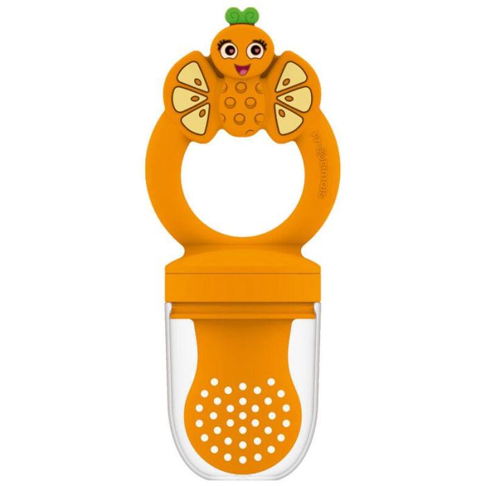 FROOTIMALS Chupete de Silicona para Fruta "Orangiefly Frootimals" +6 meses. Ideal para Desarrollo Alimenticio y Alivio de Encías, Libre de BPA
