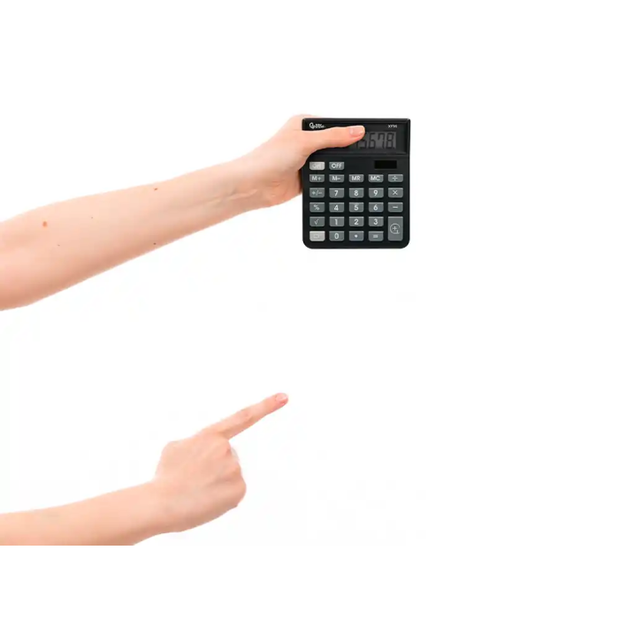 Liderpapel xf16 Calculadora Sobremesa 8 Dígitos Solar y Pilas Negro 127x105x24 mm 5