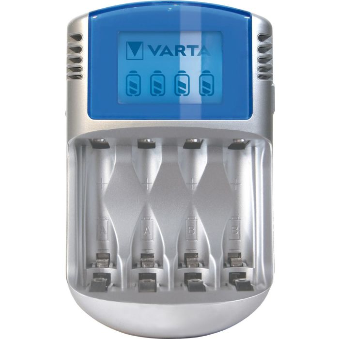 Varta Cargador LCD para Pilas AA y AAA con Indicador de Nivel, Incluye 4xAA 2600mAh y Adaptador 12V 1 Varta Cargador LCD para Pilas AA y AAA con Indicador de Nivel, Incluye 4xAA 2600mAh y Adaptador 12V 1
