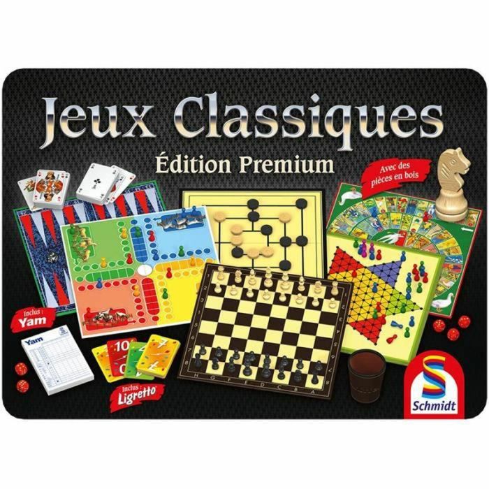 Schmidt Spiele Caja de Juegos Clásicos Edición Premium - Juego de Mesa en Caja de Metal con Múltiples Posibilidades de Juego Schmidt Spiele Caja de Juegos Clásicos Edición Premium - Juego de Mesa en Caja de Metal con Múltiples Posibilidades de Juego