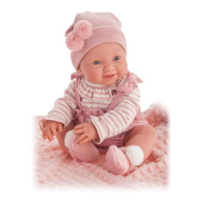 Antonio Juan Muñeca Recién Nacida Mia Hace Pipi, Cuerpo Vinilo 42 cm, con Pañal, Biberón, Chupete, Manta y Conjunto Ropa Antonio Juan Muñeca Recién Nacida Mia Hace Pipi, Cuerpo Vinilo 42 cm, con Pañal, Biberón, Chupete, Manta y Conjunto Ropa