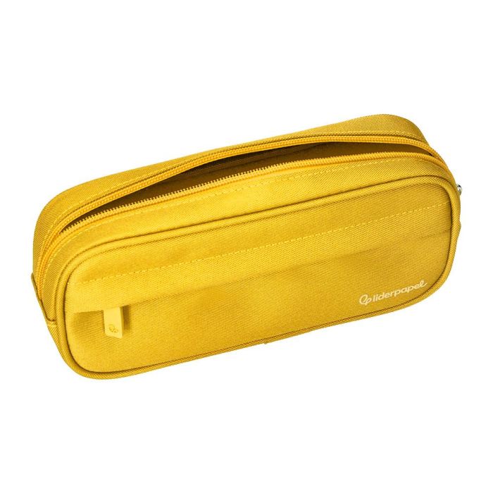 Estuche Portatodo Liderpapel Classic Ovalado 2 Cremalleras Con Bolsillo Delantero 210x90 mm Amarillo 7