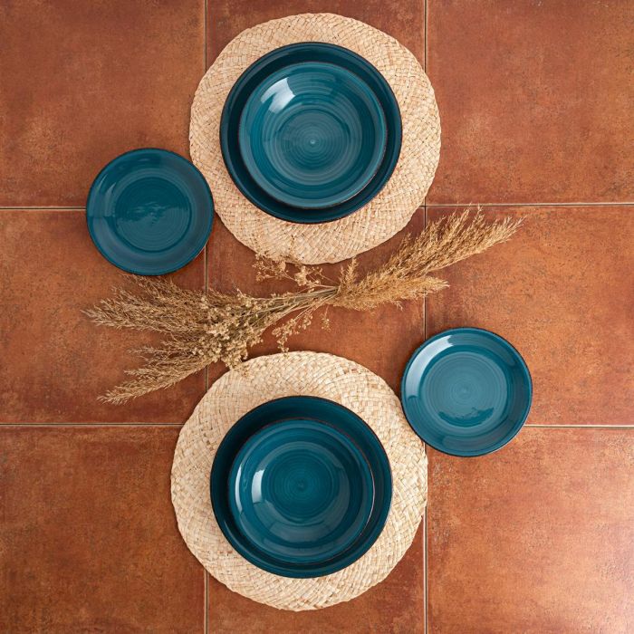 Quid Plato Hondo Cerámico Zafiro Vita, 21,5 cm, Azul, 12 Unidades - Apto Lavavajillas y Microondas, Apilable 2 Quid Plato Hondo Cerámico Zafiro Vita, 21,5 cm, Azul, 12 Unidades - Apto Lavavajillas y Microondas, Apilable 2