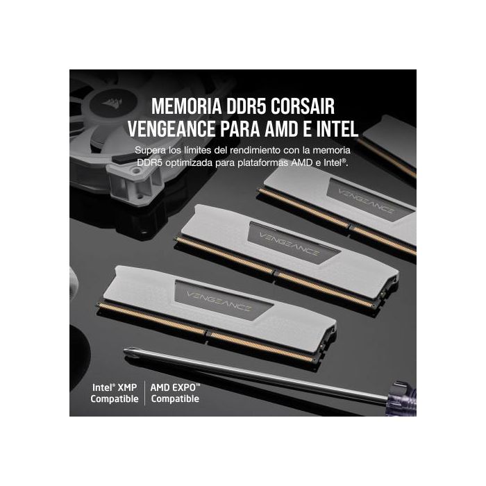 Memoria Corsair Ddr5 32Gb 2X16Gb Pc6400 Vengeance Blanca CMK32GX5M2B6400Z32W 1 Memoria Corsair Ddr5 32Gb 2X16Gb Pc6400 Vengeance Blanca CMK32GX5M2B6400Z32W 1