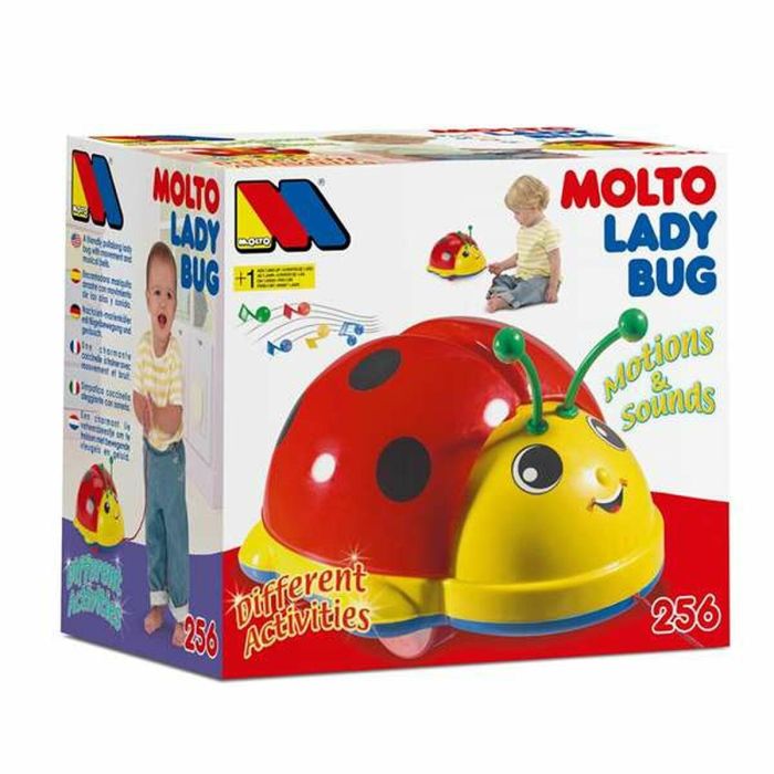 Molto Juguete de Arrastre Mariquita Lady Bug con Sonidos 23 cm de Plástico para Niños +1 Año 2 Molto Juguete de Arrastre Mariquita Lady Bug con Sonidos 23 cm de Plástico para Niños +1 Año 2