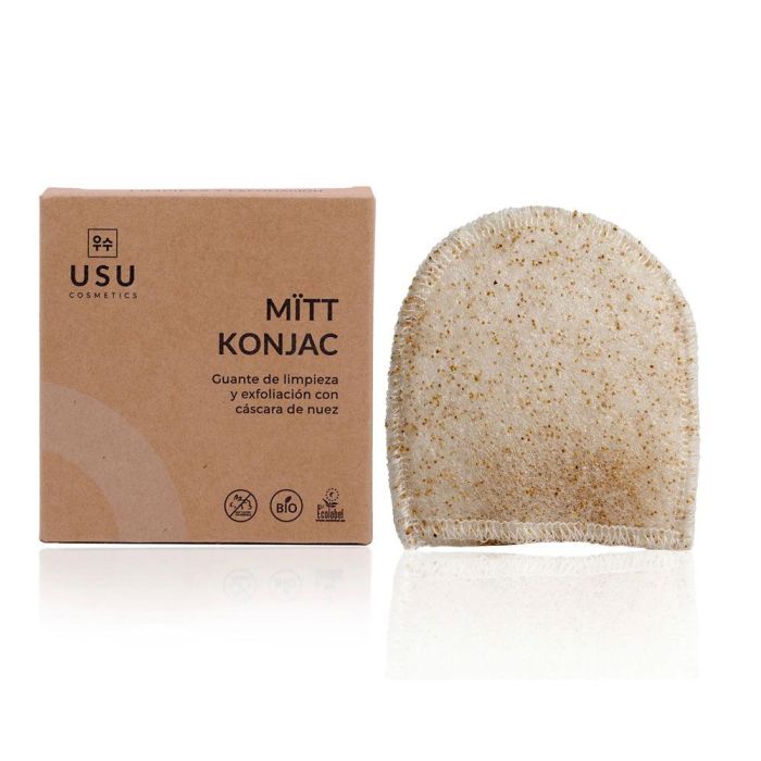 Usu Cosmetics Guante Facial Konjac de Limpieza y Exfoliación para Todo Tipo de Piel, 1 Unidad