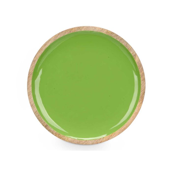 Plato de madera mango verde 25 cm - Giftdecor (12 Unidades) 2 Plato de madera mango verde 25 cm - Giftdecor (12 Unidades) 2
