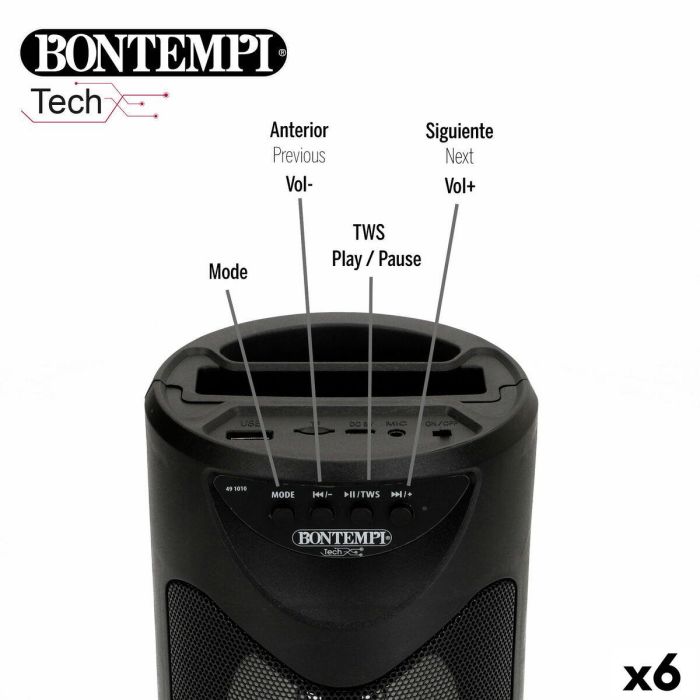 Altavoz con Micrófono Karaoke Bontempi 6 Unidades 13 Altavoz con Micrófono Karaoke Bontempi 6 Unidades 13