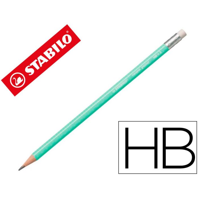 Stabilo Swano Lapiz Grafito Con Goma Pastel Verde -12U-