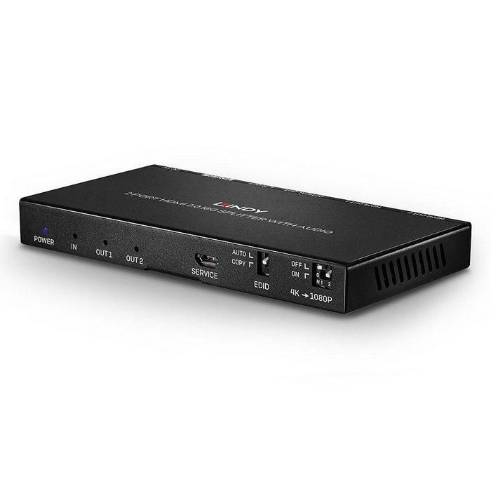 Lindy 2 Port HDMI 18G Splitter with Audio and Downscaling 4 Lindy 2 Port HDMI 18G Splitter with Audio and Downscaling 4