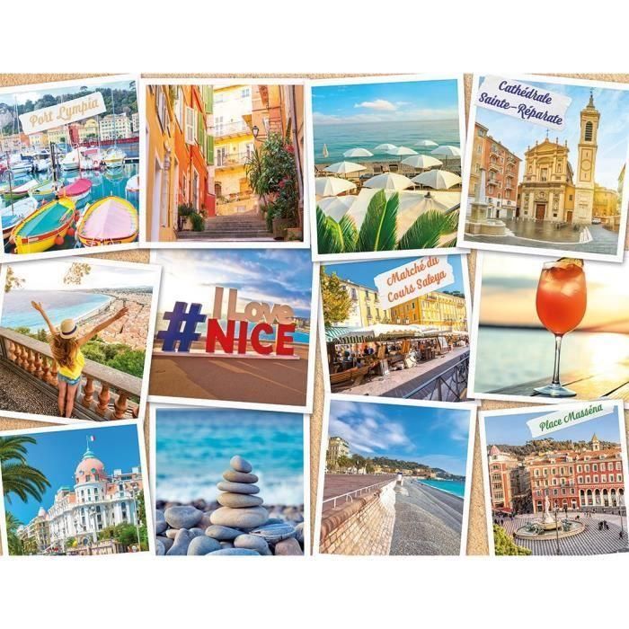 Puzzle de 2000 piezas, Niza, Costa Azul, Adultos y niños a partir de 14 años, Colección Urban, Francia, 12001613, Nathan