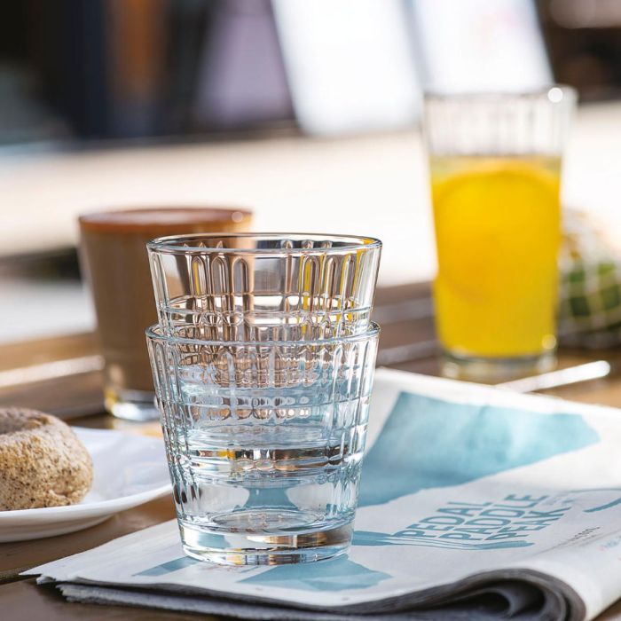 Set de Vasos Arcoroc Stack'up Cross Transparente Vidrio 210 ml 6 Unidades 1