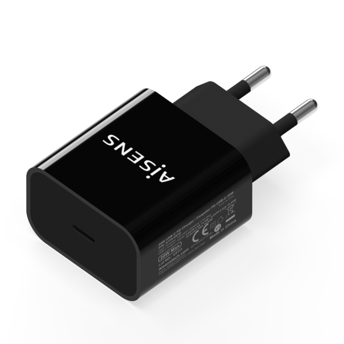 Cargador de Pared Aisens A110-0538/ 1xUSB Tipo-C PD3.0/ 20W/ Negro Cargador de Pared Aisens A110-0538/ 1xUSB Tipo-C PD3.0/ 20W/ Negro