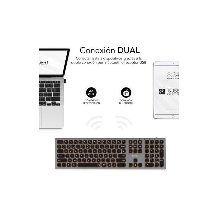 Teclado Inalámbrico Subblim Master/ Gris y Negro 1 Teclado Inalámbrico Subblim Master/ Gris y Negro 1