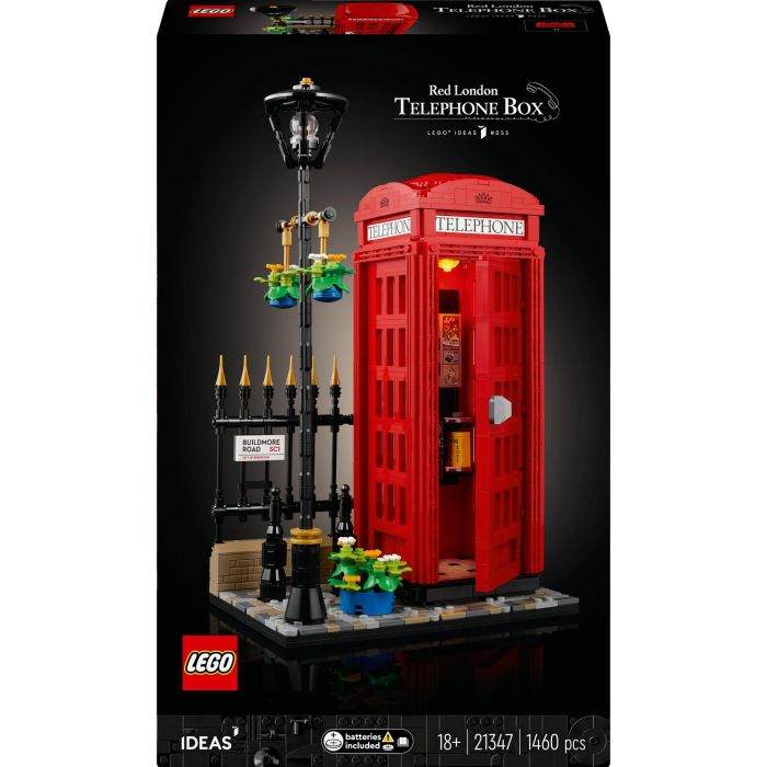 LEGO 21347 Ideas Cabina Telefónica de Londres Set de Construcción Detallado para Adultos, Modelo Expositor de Edificio Icónico, Decoración del Hogar