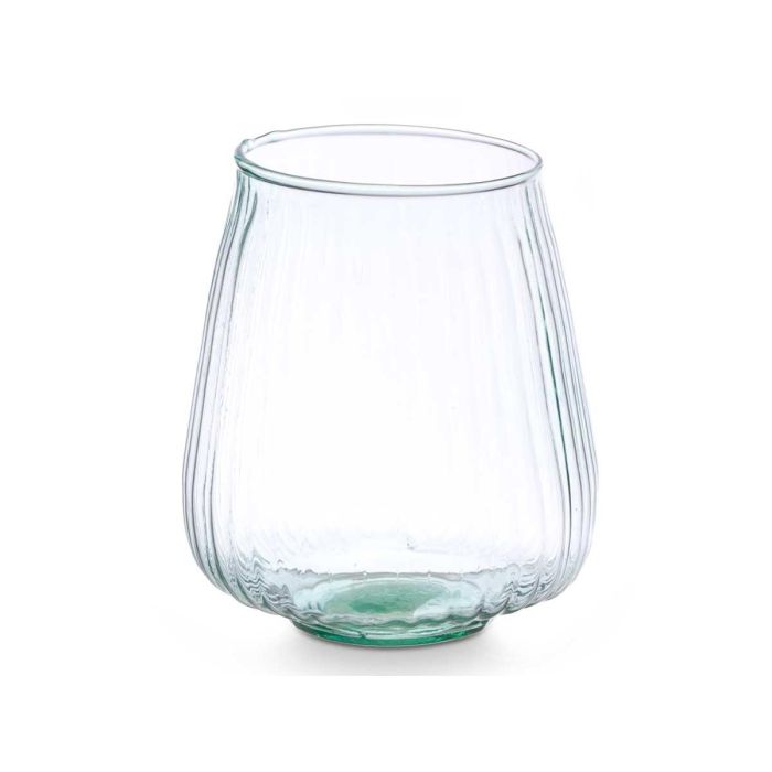 Jarron Vidrio Reciclado Rayado 19,5 Cm Giftdecor (4 Unidades) 1 Jarron Vidrio Reciclado Rayado 19,5 Cm Giftdecor (4 Unidades) 1