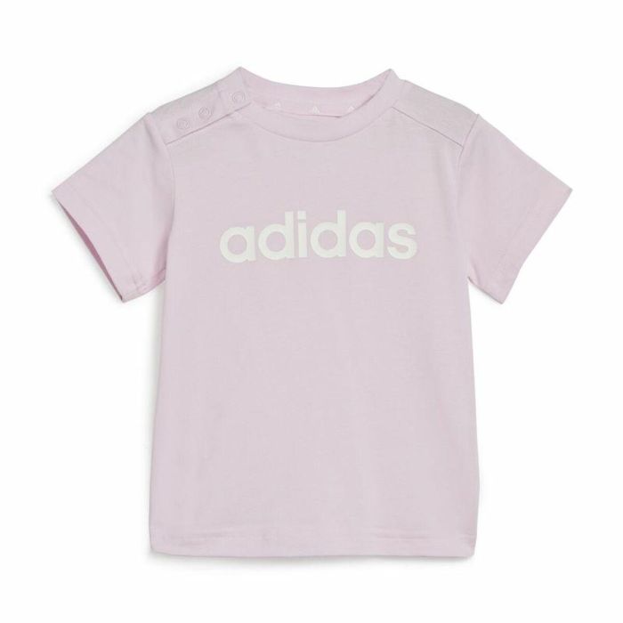 Conjunto Deportivo para Bebé Adidas I Lin Co Set Gris Rosa 6 Conjunto Deportivo para Bebé Adidas I Lin Co Set Gris Rosa 6