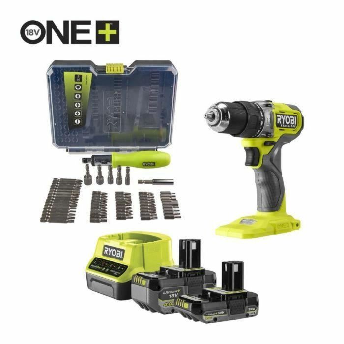 Ryobi RYO4058546562717 Taladro de Impacto Brushless 18V 54 Nm 450-1.700 rpm 27.200 cp/min con 2 Baterías y Cargador 4