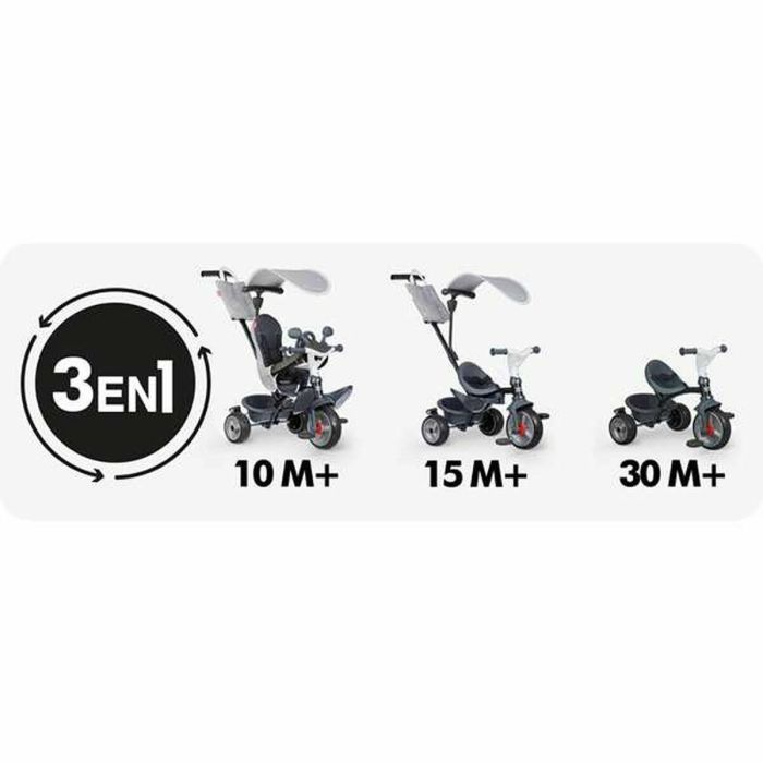 Smoby SMO741503 Triciclo Baby Driver Gris 16 Smoby SMO741503 Triciclo Baby Driver Gris 16