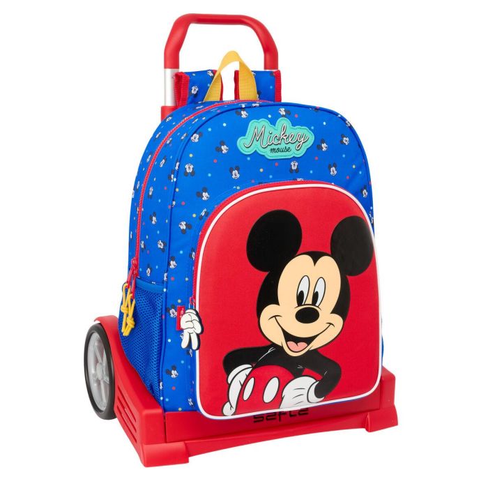 Mochila Escolar con Ruedas Mickey Mouse Clubhouse Good day Azul 33 x 42 x 14 cm