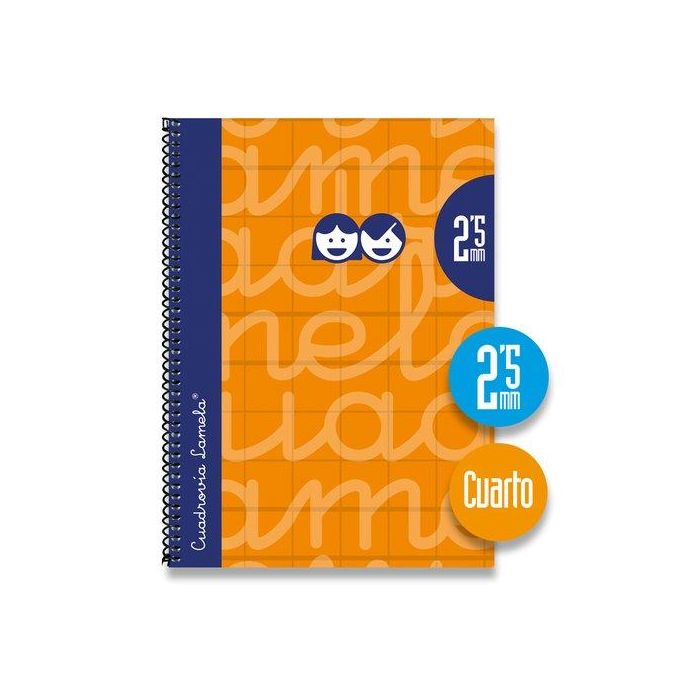 Lamela Bloc Tapa Forrada 4º 80H Cuadrovia 2,5 Mm Naranja 5 unidades