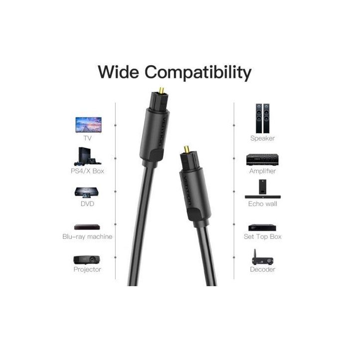 Cable de Audio de Fibra óptica Vention BAEBH/ 2m/ Negro 3 Cable de Audio de Fibra óptica Vention BAEBH/ 2m/ Negro 3