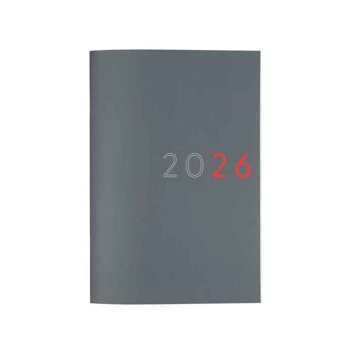 Finocam Y11-165x240 mm Planificador Agenda Mes Vista 2026 Gris Internacional de Sobremesa Papel Alto Gramaje