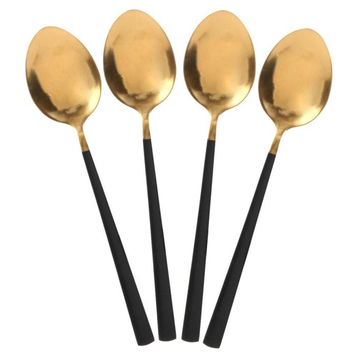 Home Deco Factory Lounge Cubertería 16 Piezas Acero Inoxidable Dorado Mango Negro 5 Home Deco Factory Lounge Cubertería 16 Piezas Acero Inoxidable Dorado Mango Negro 5