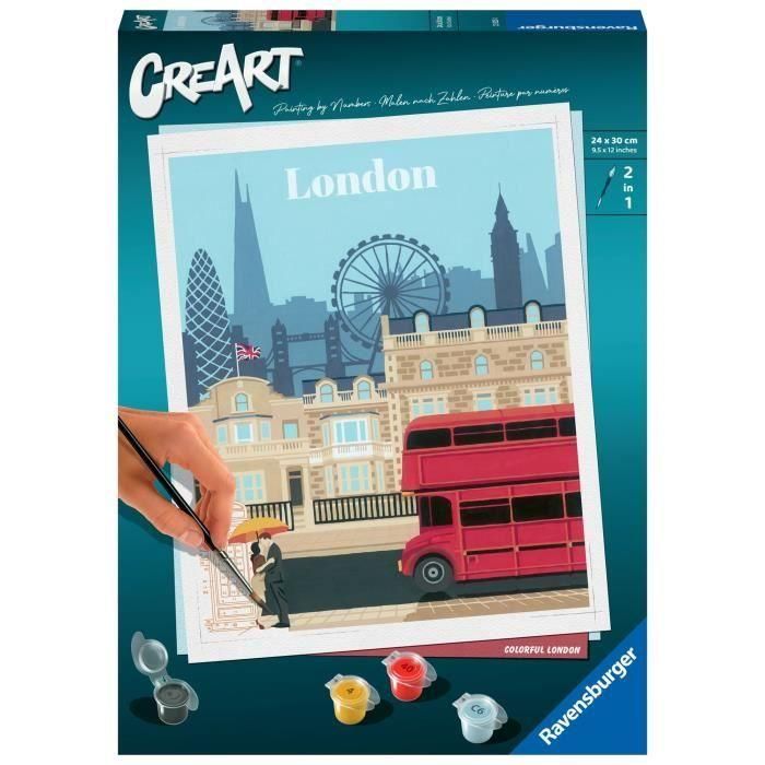 Ravensburger RAV4005556235254 CreArt Londres 24x30cm - Kit de Pintura por Números para Adultos y Niños