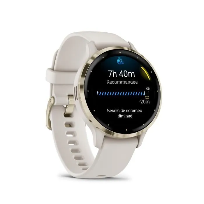 Garmin AAAAL87491 Reloj inteligente con GPS Venu 3S, 30,4 mm (1,2"), acero dorado suave, caja marfil, correa silicona marfil 2
