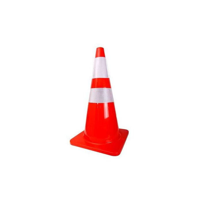 Cono Reflectante Outas 50Cm Base Goma 27,5X27X5