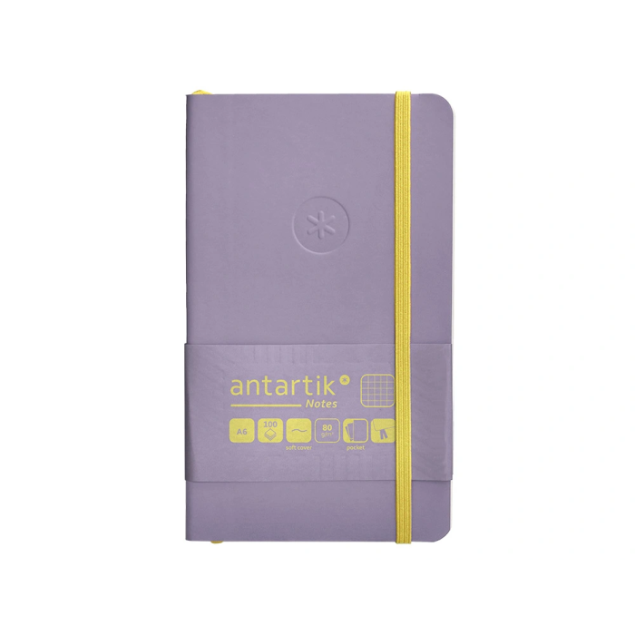 Antartik Cuaderno A6 Tapa Blanda Cuadriculado Morado y Amarillo 100 Hojas 80gr FSC 1